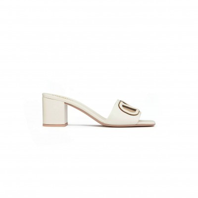 VALENTINO GARAVANI VLOGO CUT-OUT SLIDE SANDAL IN CALFSKIN 60MM 6W2S0IR3RLL_B24